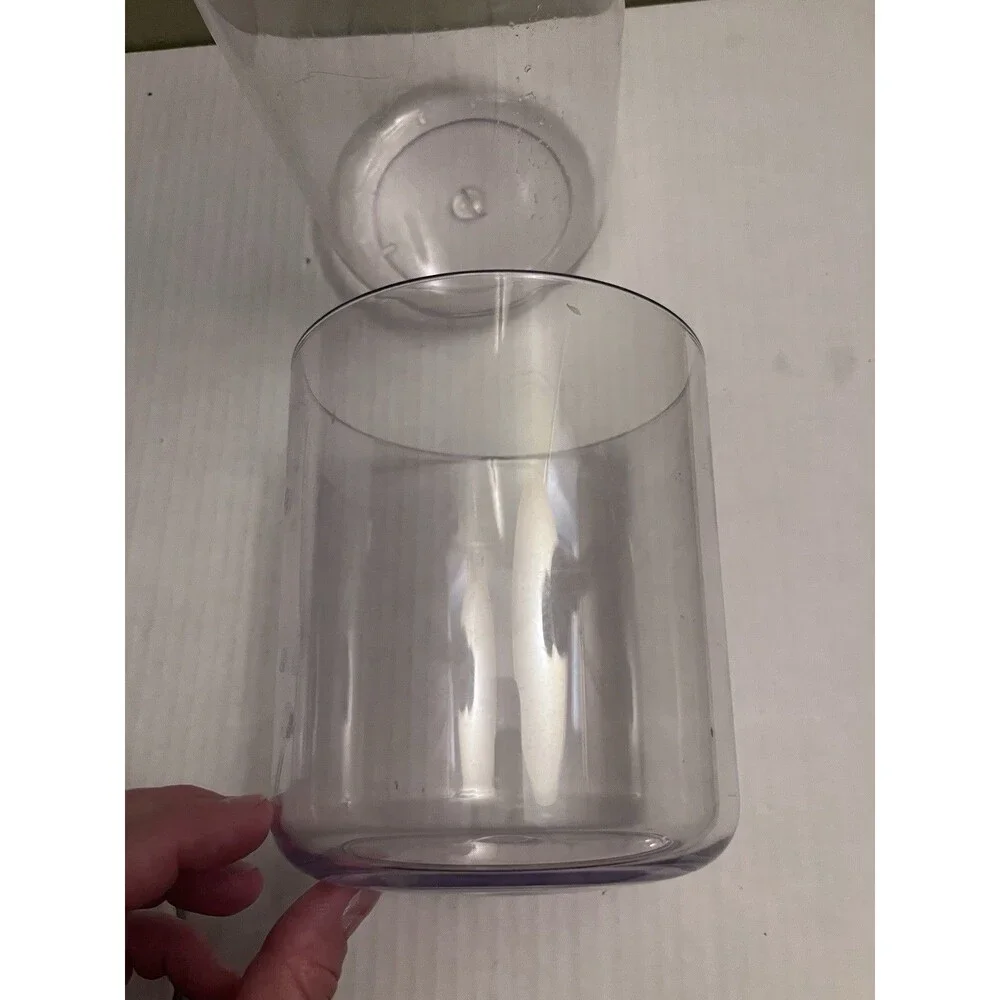Two Clear FoodSaver Snail Vacuum Seal Canisters Containers Tall Short Extra Lid